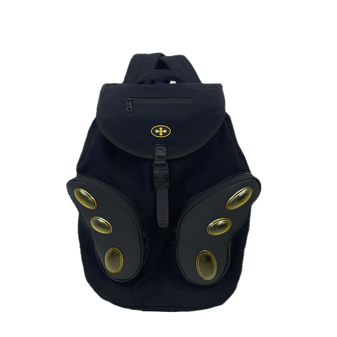 SAUCE's original new butterfly-themed punk backpack with a futuristic design, reminiscent of alien technology.