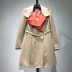 [灵] 2018 mùa sản phẩm mới mất điều trị phá vỡ mã của phụ nữ đặc biệt thương hiệu hit màu lỏng áo gió áo khoác jean nữ Trench Coat