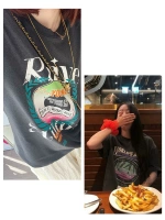 [R Соус] Хан Дэн!24 Ранняя весна!Retro Rave Rave T -Fish 2 Color