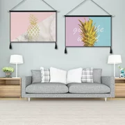 Phòng khách Bắc Âu vải trang trí bức tranh dứa vàng tấm thảm hiện đại tối giản phòng ngủ sofa nền tường