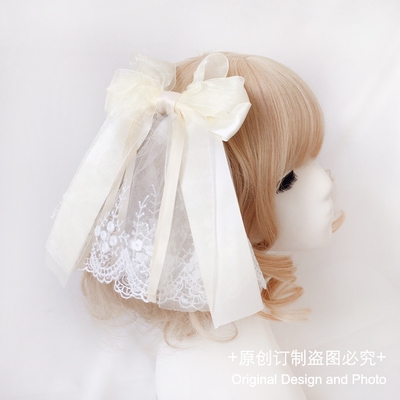 taobao agent Sakura Garden original generating color lace gauze bow hair fans fantasy, beautiful bow flower pill lolita head