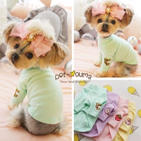 Вышивка конфеты с твердым цветом домашняя рубашка собака Тедди Йоркён Би Панда VIP -одежда весна и осенняя одежда