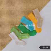 Sản phẩm dành cho trẻ em của M lửa 19 mùa thu Phiên bản Hàn Quốc của đôi kim trẻ em trong vớ ống màu rắn điểm sợi vớ thủy triều Quạt trẻ em vớ vớ - Vớ