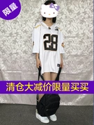 Quần áo bóng rổ cỡ lớn cho nữ mùa hè hip hop lỏng lẻo Phiên bản Hàn Quốc của áo thun mỏng là áo dài bóng chày sọc học sinh - Thể thao sau