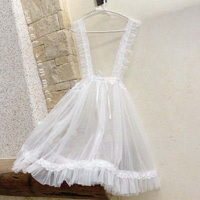 taobao agent Flashing lace white black apron