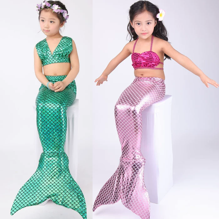 Nàng tiên cá váy công chúa váy thực sự nàng tiên cá áo tắm cô gái phù hợp với cos trang phục nàng tiên cá - Đồ bơi trẻ em