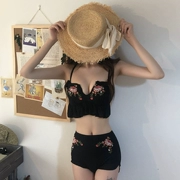 2019 mới thêu bikini gợi cảm nữ kích thước ngực tập hợp người mẫu đi bộ khoe áo len xẻ eo cao - Bikinis