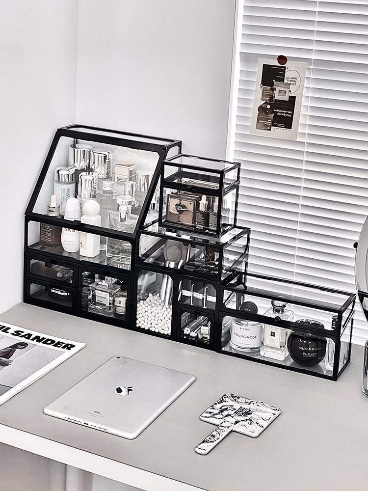 tủ kệ trưng bày mỹ phẩm Hộp Đựng Mỹ Phẩm Ngăn Kéo Để Bàn Bàn Trang Điểm Cọ Trang Điểm Chai Cao Sản Phẩm Chăm Sóc Da Dung Tích Lớn Chống Bụi Kệ kệ mỹ phẩm để bàn kệ mỹ phẩm gỗ