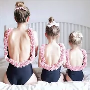 Quần áo trẻ em Hàn Quốc 2018 bé gái mùa hè mới ba chiều hoa backless một mảnh áo tắm bé gái đồ bơi cha mẹ-con