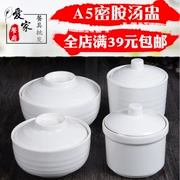 Ẩm thực Nhật Bản Soup Soup Cover Bát Soup White Giả sứ Bát Cover Cup Dao kéo Cover nhựa