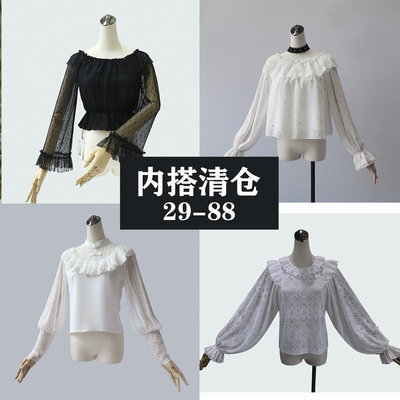 taobao agent Qingcang Specialty Original Point Slim Cotton Short -sleeved Long -sleeved Lolita Shirt Cash on the shirt