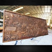 Новый рельеф из песчаника Оуя, Qingming Shanghe Suculpture Grc Цементное стекло волокно волокно имитация Медная Трехмерная настройка росписи