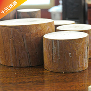 Nhỏ bằng gỗ đống cơ sở đồ trang trí gốc gỗ ban đầu với cổ phần da phần gỗ Tự làm có thể được tùy chỉnh