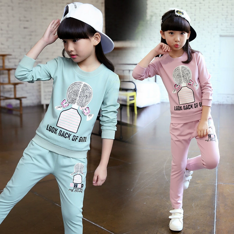 Bộ quần áo trẻ em cho bé gái mùa thu 2020 Phiên bản Hàn Quốc của bộ đồ thể thao trẻ em mới mùa xuân và mùa thu trong chiếc áo len trẻ em lớn hai - Phù hợp với trẻ em