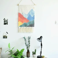 Nền vải ins treo vải phong cách Bắc Âu B & B trang trí tấm thảm sáng tạo cotton dệt tua phòng khách vải sơn thảm treo tường phòng khách