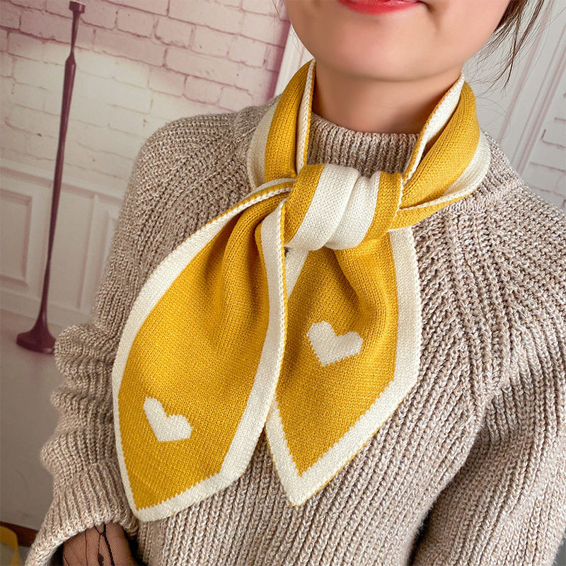 Love Turmeric + WhiteLate late Same ins the republic of korea Knitting wool Neck cover overlapping fish tail Neckline bow Small scarf female Autumn and winter