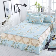Giường trải giường kiểu váy xù màu đồng bằng 1,8m2.0m ​​giường ngủ màu vàng trời xanh hồng với váy
