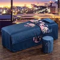Màu sắc tinh khiết đẹp trải giường tùy chỉnh cao cấp làm đẹp massage giường bao gồm bốn bộ của vẻ đẹp châu Âu bao gồm bốn bộ bông - Trang bị tấm bộ ga giường spa