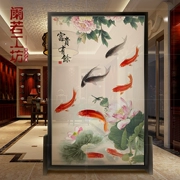 Mới phong cách Trung Quốc vách ngăn phòng khách hiên gỗ rắn rỗng cổ điển chín cá hình màn hình ghế thời trang đơn giản phòng ngủ di động - Màn hình / Cửa sổ