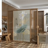 Новый китайский стиль экрана перегородка гостиная спальня, чтобы покрыть дом в Office Office Solid Wood Mobile Lotus