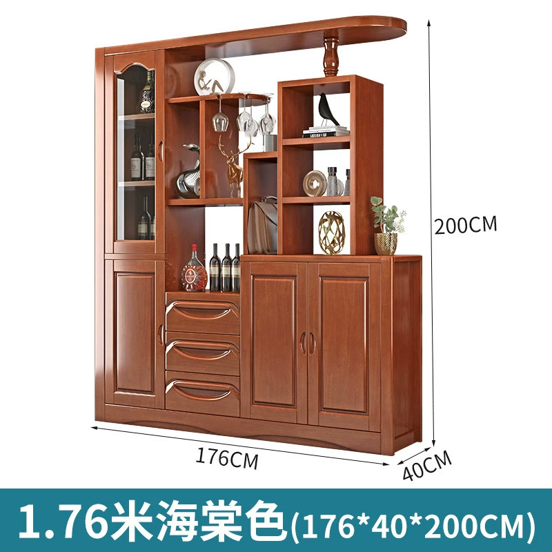 Tủ hội trường bằng gỗ nguyên khối Tủ rượu phong cách Trung Quốc hiện đại Tủ lối vào phòng khách Sảnh trang trí vách ngăn tủ màn hình Tủ lưu trữ hai mặt vách pvc 