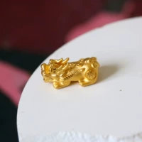 Золотой маленький аксессуар, 3D, на удачу, золото 24 карат