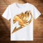 Fairy Tail T-Shirt Naz Habi Lucy Nam Giới và phụ nữ vòng cổ mùa hè phim hoạt hình anime xung quanh quần áo ngắn tay áo những hình sticker dễ thương