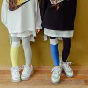 Mùa xuân trẻ em màu cotton kết hợp quần khâu 9 điểm mặc quần legging bé gái Phiên bản Hàn Quốc của quần skinny mỏng thời trang trẻ em - Quần
