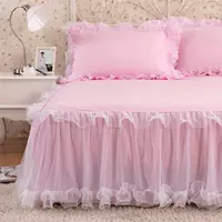 Bộ trải giường phiên bản Hàn Quốc của chiếc váy đơn mảnh ren Công chúa bộ chăn bông dày 1,8m nệm chống trượt bảo vệ - Váy Petti giường váy