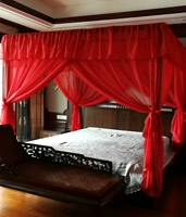 Mỹ bốn cột giường giường tán lớp vỏ manti Trung Quốc Đông Nam Á lưới sợi công chúa phong cách màn đám cưới khách sạn giường trọ manti - Bed Skirts & Valances rèm che giường tầng ký túc xá