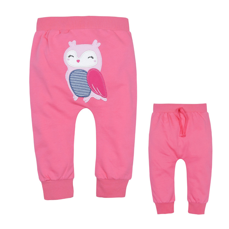 OwlAutumn and winter new pattern Trousers large PP pants baby pure cotton trousers male girl Haren pants baby leisure time trousers