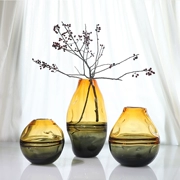 Màu sắc sáng tạo phù hợp với bình thủy tinh màu dày Hoa bất thường đơn giản và phong cách trang trí phòng khách bình trang trí - Vase / Bồn hoa & Kệ