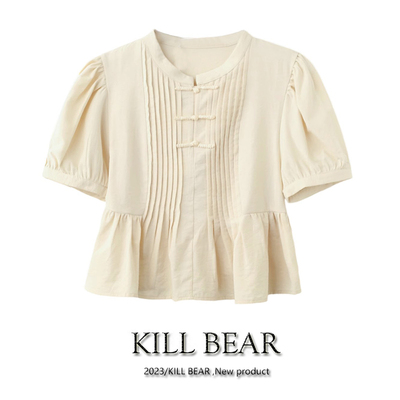 taobao agent Short summer clothing, jacket, Chinese style, french style, puff sleeves