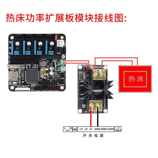 Phụ kiện Mos25a Qi Pang 3d giường sưởi công suất cao ống dòng điện tải lớn bo mạch chủ mở rộng mô-đun công suất - Phụ kiện máy in