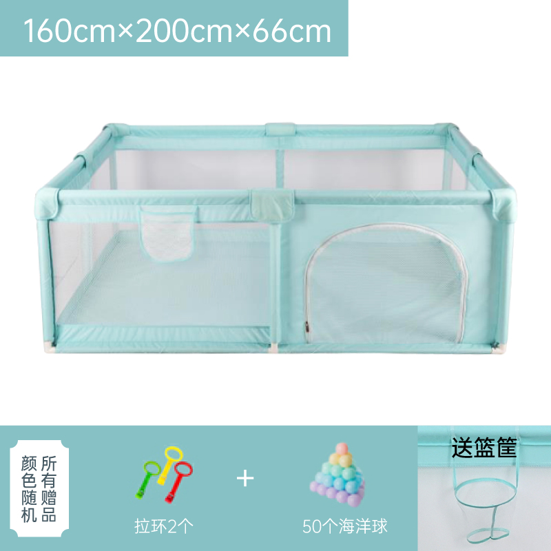 Mint Green (1.6 * 2) 50 Ballsbaby baby game enclosure crawl Learn to walk fence children indoor a living room Creeping mat security Protective fence household
