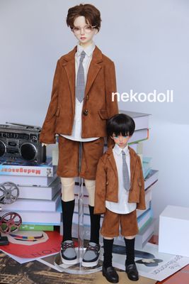 taobao agent [Sanjiao cat] BJD 1/4 POPO68 baby jacket set grid suit solid color DFH/ kdf45