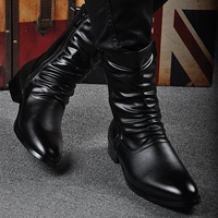 Mùa xuân và mùa thu của nam giới khởi động xu hướng Hàn Quốc Người đàn ông cao của Anh khởi động Martin Boots Boots nam tăng giày nhọn những đôi giày boot nam