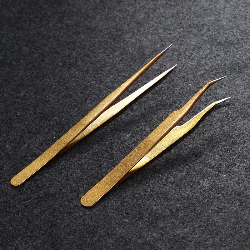 One High Hardness Thickened Elbow And One Sharp EndAnti static Moisten axis Tweezers Mechanical keyboard Short circuit Tweezers Sharp point Elbow Round head precise Electronic components welding