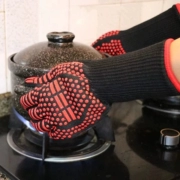 Chịu nhiệt độ cao 800 độ lò nướng thịt nướng cách nhiệt chống bỏng chống cháy nồi hơi công nghiệp găng tay aramid silicone dày nướng
