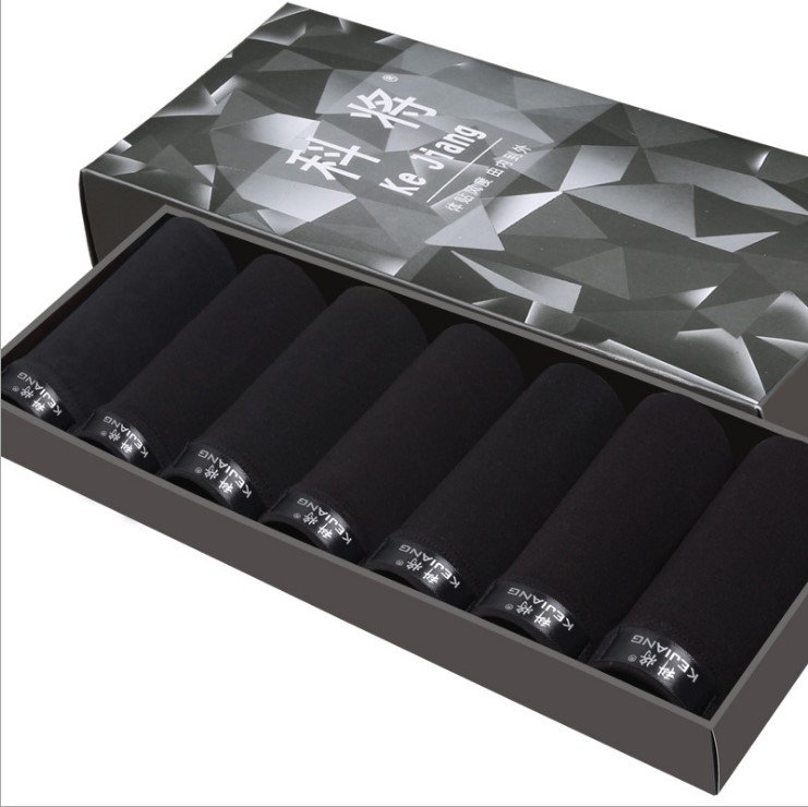 7 All Black Suits7 strip Gift box Four corners man underpants man underpants men " sunderwearbriefs