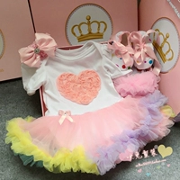 Летняя детская подарочная коробка, хлопковая летняя одежда для принцессы, детское боди, комплект, подарок на день рождения