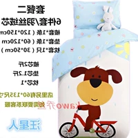 Bông mẫu giáo quilt ba mảnh thiết lập với lõi bé giường sáu bộ bông quilt bao gồm trẻ em mùa đông quilt 	ga giường màu hồng cho bé gái	