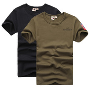 Ngoài trời quần áo quân đội fan hâm mộ chặt chẽ T-Shirt nam fan quân đội màu rắn nam đáy áo ngắn tay cổ tròn cotton T-Shirt top