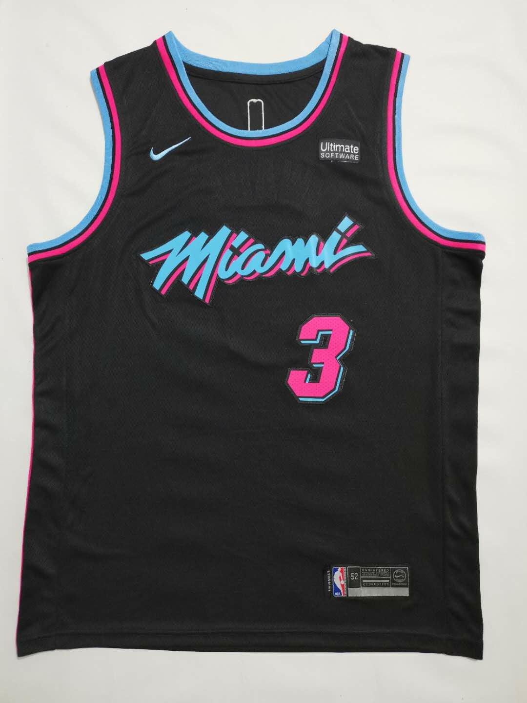 Heat 3 City Edition BlackThe heat No. 3 Wade Jersey men and women Basketball clothes No.22 Butler Jersey City Edition Basketball clothes vest