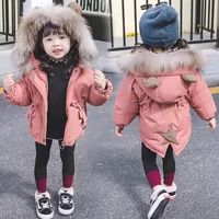 Детский пуховик, куртка для девочек с пухом, 2020, в западном стиле, увеличенная толщина