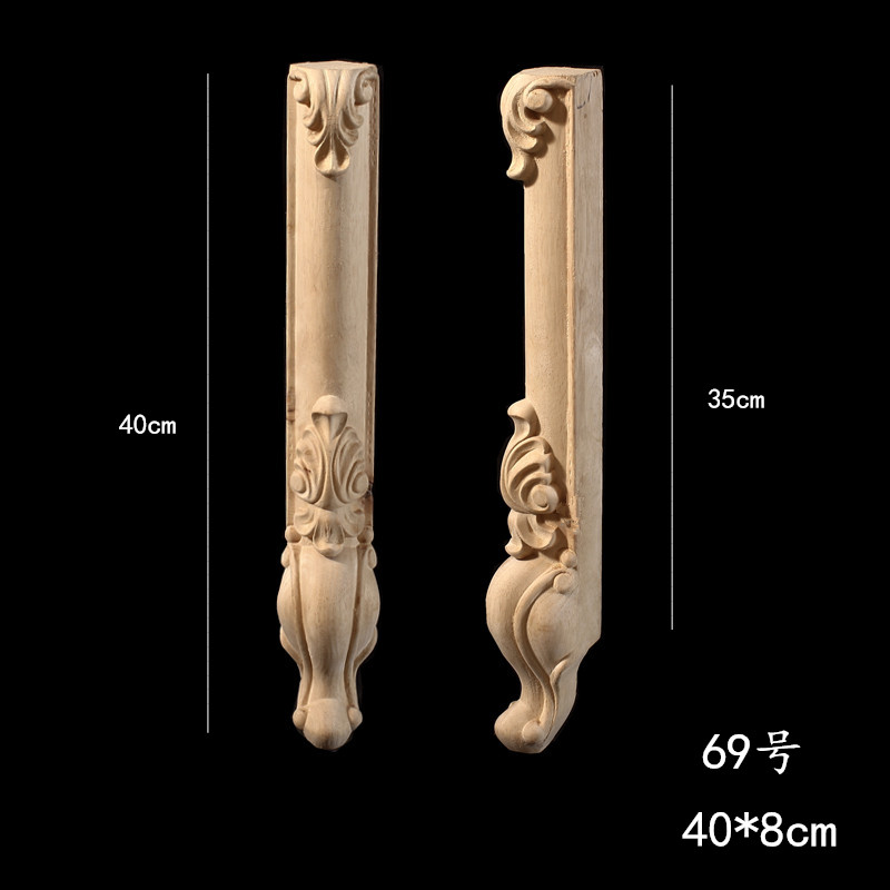 69, 40Cm Highsolid wood table leg European style leg furniture Carved feet Tea table feet Side column Column foot Bedside cabinet Side side Plinth