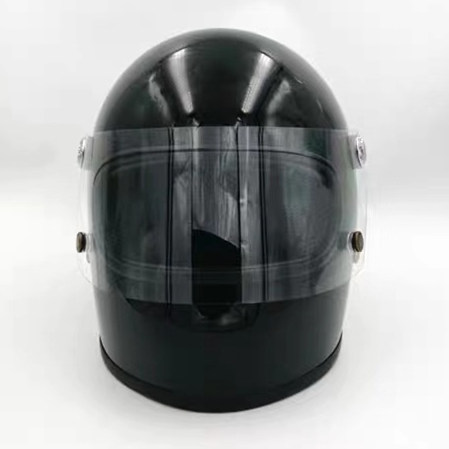 Bright Black Advanced Glass HelmetTTCO motorcycle Halley Retro locomotive Full helmet Electric vehicle safety hat Full coverage  Four seasons Helmet