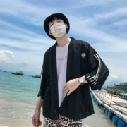 Mùa hè 2018 mới nam tay áo 5 điểm thanh niên giản dị buông thả phiên bản Hàn Quốc hoang dã của xu hướng áo rộng