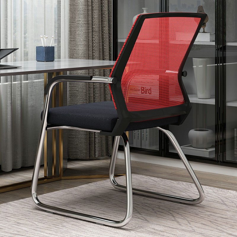 Bold reinforced black frame red mesh