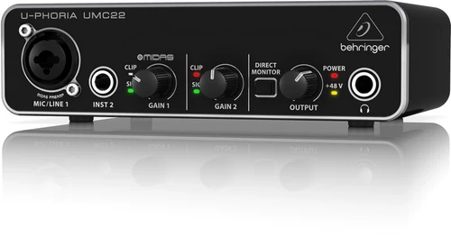 Behringer Belling UMC22 Бинарный второй аудио -интерфейс запись равного введения USB внешняя звуковая карта